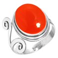 thumbnail image 1 of 925 Silver Ring For Women - Teens Orange Natural Carnelian Stone Silver Ring Size 10.5 August Birthstone Elegant Silver Ring Size 10.5 Gift For Wife On Engagement 925 Silver Jewelry With Gemstone, 1 of 6