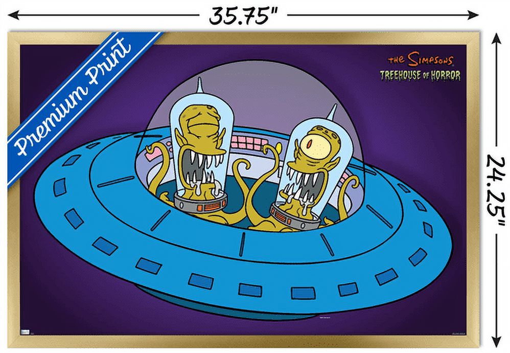 The Simpsons: Treehouse of Horror - Kang and Kodos Wall Poster, 22.375" x 34", Framed
