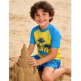 thumbnail image 5 of Lanbubble Toddler Boys Swimsuits Set Rash Guard Two Piece Short Sleeve Bathing Suit with Trunks 4-10 Years, 5 of 6