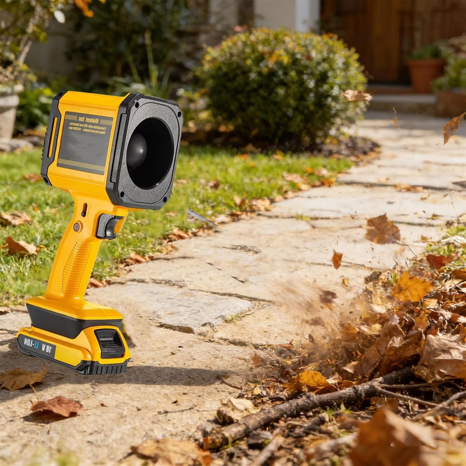 Handheld Leaf Blower-Pro Super Air Blower, 4-in-1 Cordless Power Blower, Lightweight Leaf Blowers for Patio Cleaning, Lawn Care, Leaves, Dust (Yellow)