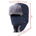 thumbnail image 2 of Unisex Winter Warm Bomber Hat for Men Women Thermal Fuzzy Fleece Lined Trapper Trooper Cap with Ear Flaps & Mouth Cover Outdoor Lei Feng hat, 2 of 2