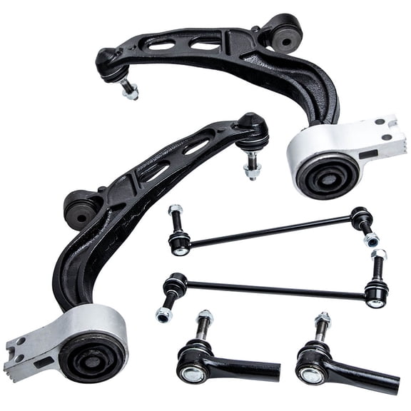 maXpeedingrods 6Pcs Front Suspension Kit for Ford Flex/Taurus/Lincoln MKT/Lincoln MKS 2010 2011 2012, 2 Lower Control Arm w/Ball Joints, 2 Sway Bar End Link, 2 Outer Tie Rod