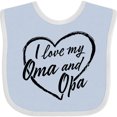 thumbnail image 3 of Inktastic I Love My Oma and Opa in Black Chalk Heart Boys or Girls Baby Bib, 3 of 4