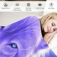thumbnail image 3 of FUMJ White Purple Lightning Wolf Throw Blanket,Soft Flannel Cozy Plush Blankets Gifts for Adults Men Women, Lightweight Fuzzy Warm Funny Farmhouse Blanket Throw for Couch Sofa Bed All Season, 3 of 6