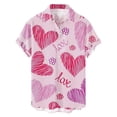 thumbnail image 5 of Camisa con estampado de corazón y amor para hombre, blusa de manga corta abotonada de verano, ropa para el día de San Valentín, vestidos de fiesta sociales, tops, 5 of 5
