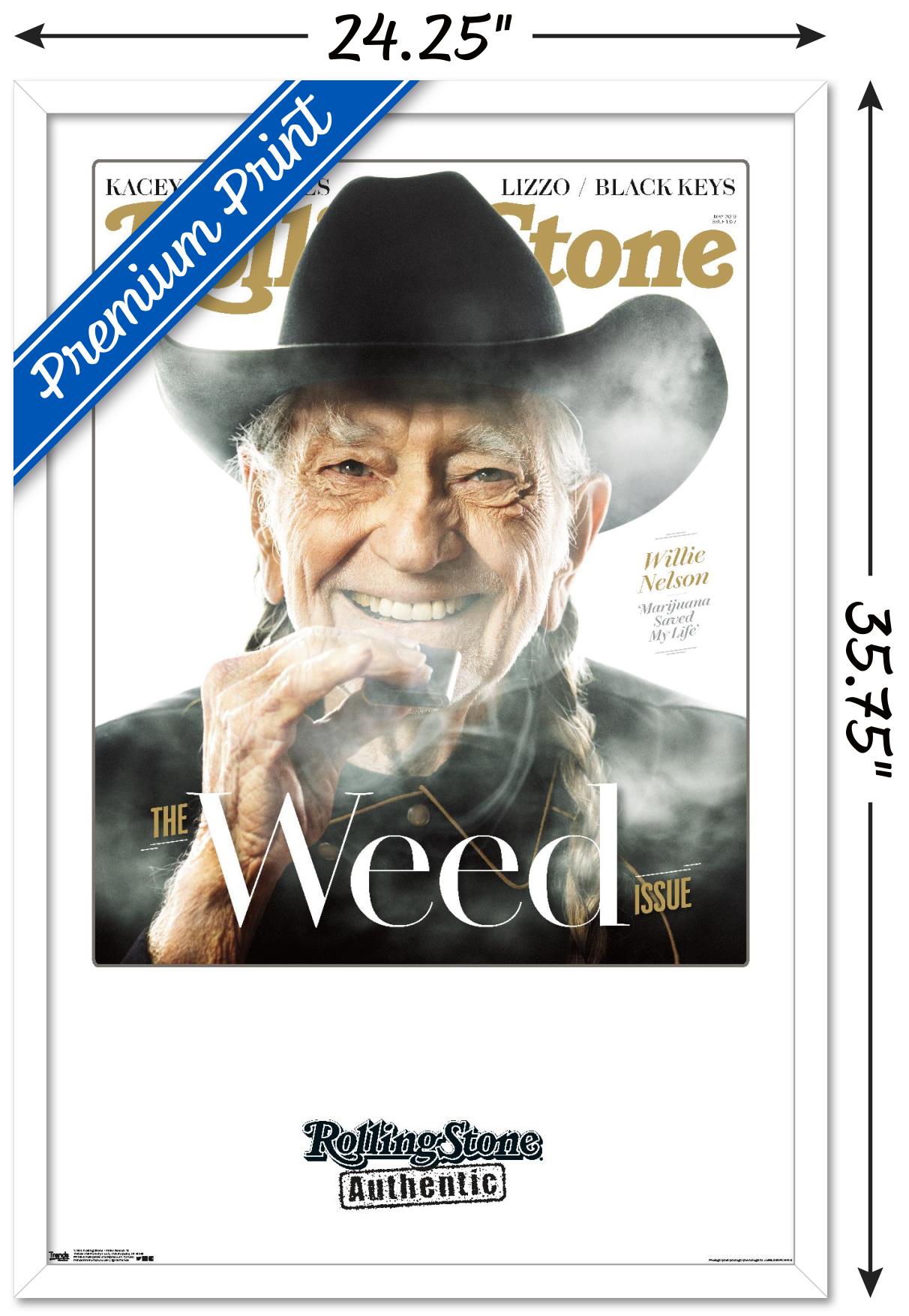 Rolling Stone Magazine - Willie Nelson 19 Wall Poster, 22.375" x 34", Framed