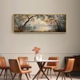 thumbnail image 4 of Large Framed Canvas Print White Rose Blossoms on BlueWall Art Decorative Ready to Hang Painting for Living room Bedroom 60x20 inches Natural Frame, 4 of 7