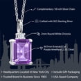 thumbnail image 2 of Gem Stone King Purple Amethyst Pendant Necklace for Women | 925 Sterling Silver | 2.53 Cttw | Gemstone February Birthstone | Emerald Cut 9X7MM | With 18 inch Silver Chain, 2 of 5
