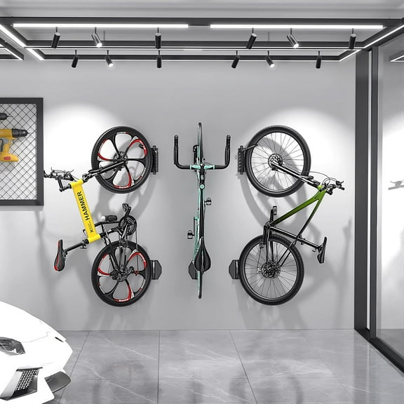 Swivel Bike Wall Mount [4 Pack], 150° Swivel Vertical Bike Rack Holds up to 66lbs for Mountain/Road/Hybrid Bikes