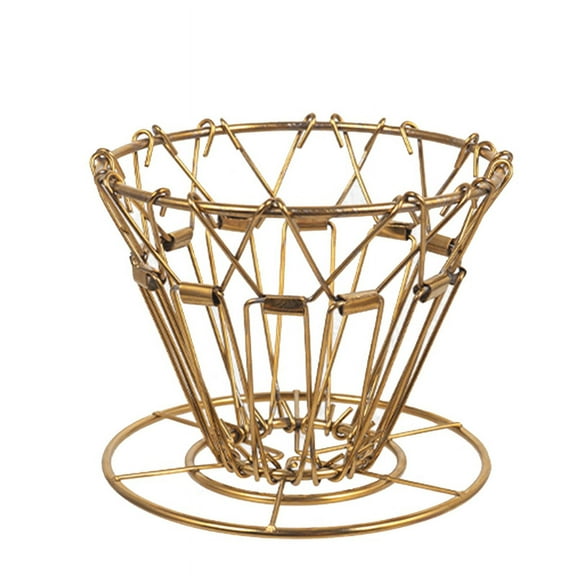 Coffee Filter Stainless Steel Cone Pour Over Coffee Dripper Stand Holder Foldable Portable Coffee Filter Gold,1 x Coffee Dripper,Gold