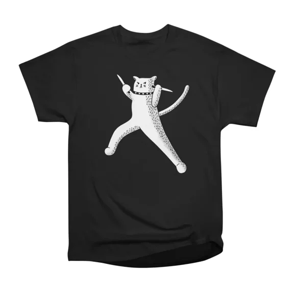 Knife Cat T-Shirt Tee Gift For Him Merch For Her Apparel For Friend