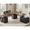 Black+Brown, variant on 76.8" Farmhouse L Shaped Electric Standing Desk with 6 Drawers and File Cabinet, Height Adjustable Computer Desk, Home Office Desk