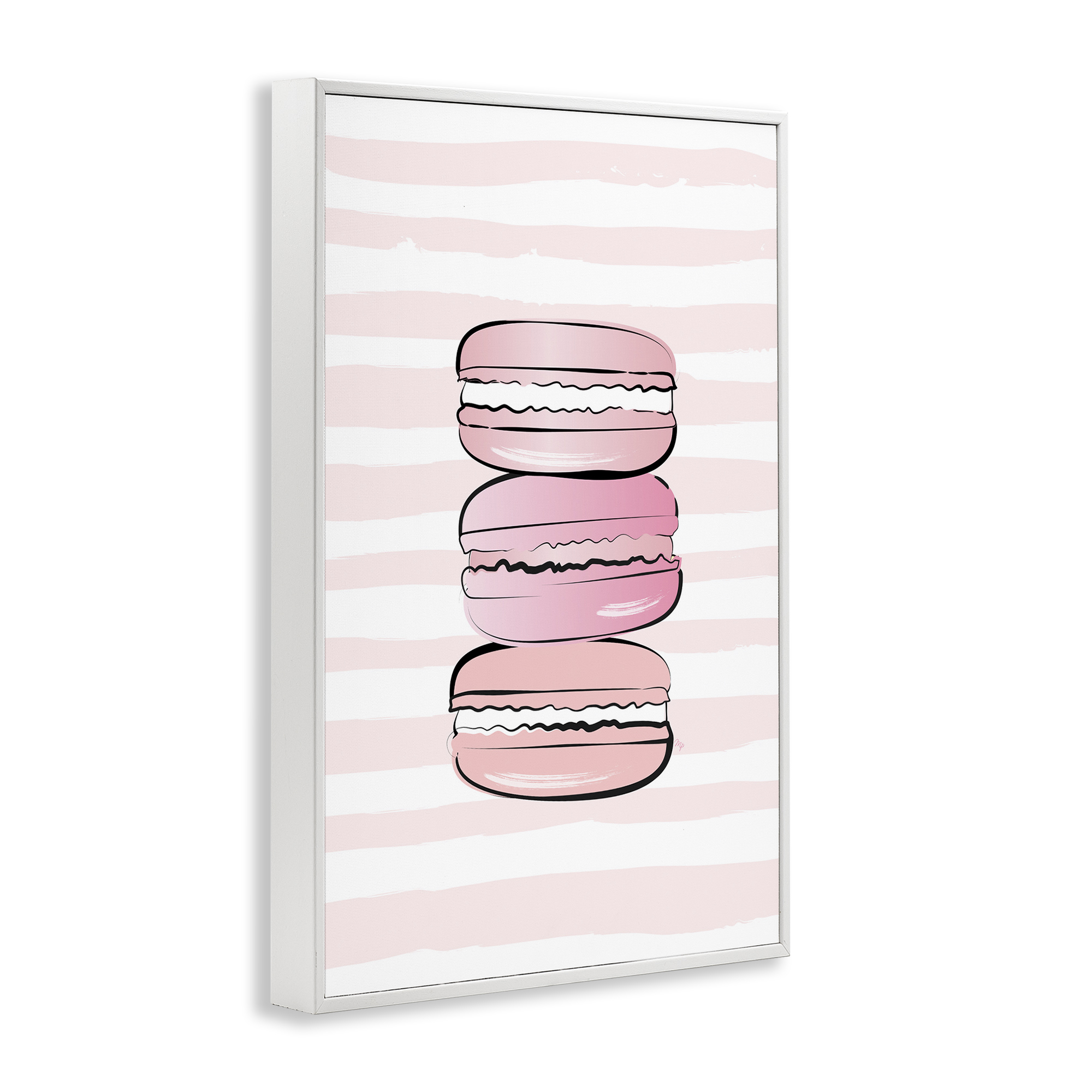 Stupell Industries Blush Pink Macarons Food & Beverage Painting White Framed Art Print Wall Art, 16 x 24