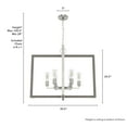 thumbnail image 6 of Hunter - Woodburn 6-light Brushed Nickel, Extra Large Pendant Light, Dimmable, Modern Style, Rectangle Shaped, for Bedrooms, Dining, Living Rooms - 19809, 6 of 7