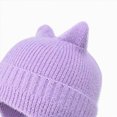 thumbnail image 5 of NOLDARES Kids Beanie Hat for Winter with Earfalp Children Cute Cat Ears Toddler Girls Boys Warm Wool Knit Ear Flap Cap(K134-Purple), 5 of 5