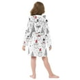 thumbnail image 7 of FORMRS Niños Bathrobe Unisex Hooded Robe Soft Plush Pajamas Sleepwear, Size 7-9T, Black Cartoon Snowmen, 7 of 7