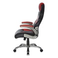 thumbnail image 4 of OSP Home Furnishings Chaise de Jeu Réglable sur Site en Similicuir avec Siège Épais et Support Lombaire Intégré, Accents Rouges, 4 of 5