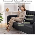 thumbnail image 2 of LAZZO 57" Faux Leather Loveseat Sofa, Tufted Couch with USB Charging Ports and Side Pockets, Black, 2 of 8