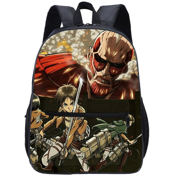Mochila escolar de anime Attack On Titan para niños