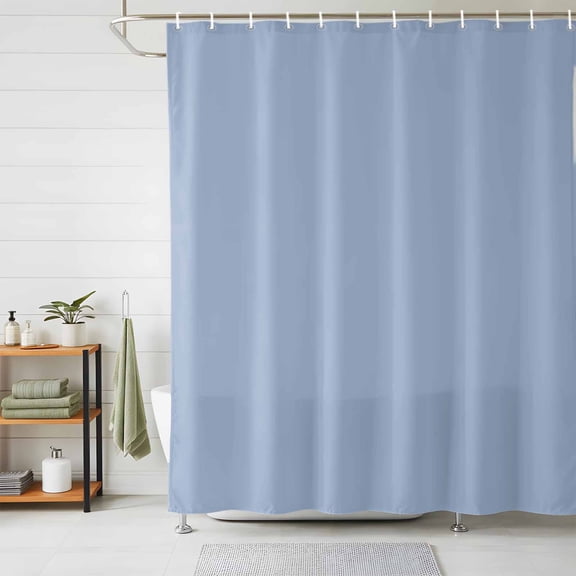 Shower Curtains for Bathroom, Pure Light Blue Waterproof Fabric Shower Curtain, Simple Solid Color Decorative Bathroom Curtain for Bathtub, 66"x72", No Hooks Included