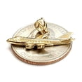 thumbnail image 5 of New 14k yellow Gold solid Airplane Aviation pendant charm gift fine jewelry 1.8g, 5 of 12