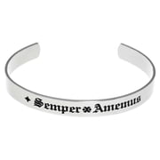 Our Love Is Forever Stainless Steel Engraved Cuff Bracelet