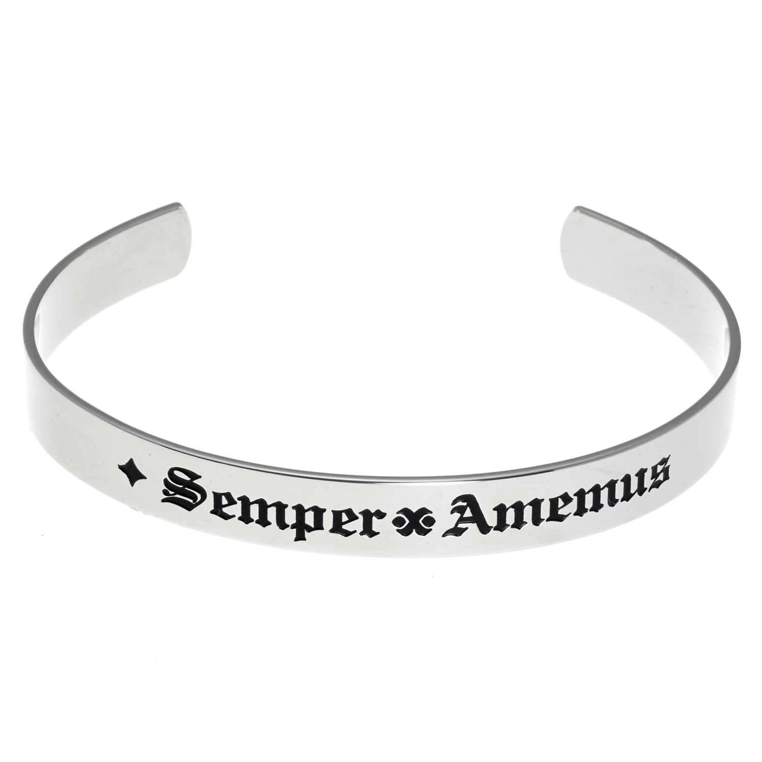 Our Love Is Forever Stainless Steel Engraved Cuff Bracelet