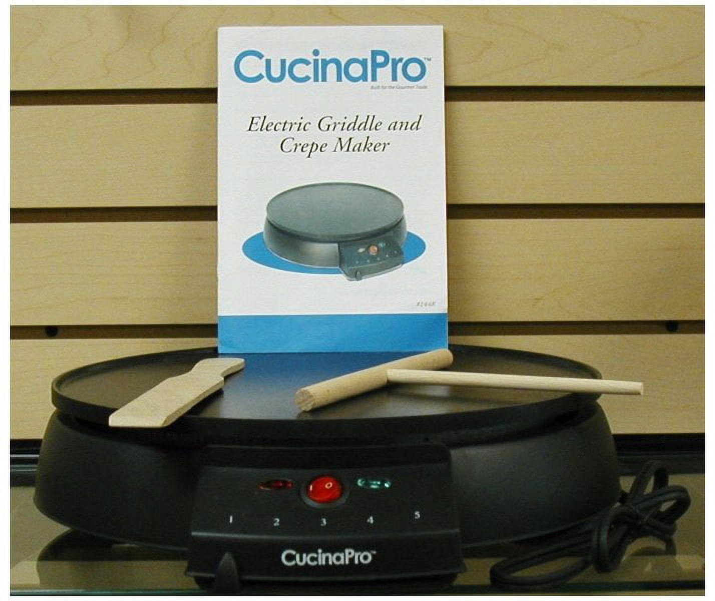 CucinaPro 110 sq. in. Black Non-Stick Electric Griddle Crepe Maker 1448 -  The Home Depot