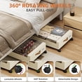 thumbnail image 4 of Eunos Under Bed Storage with Wheels, 4 Pack Underbed Storage Containers with Clear Lid and Handles, Storage Organizer Bins, Beige, 4 of 8
