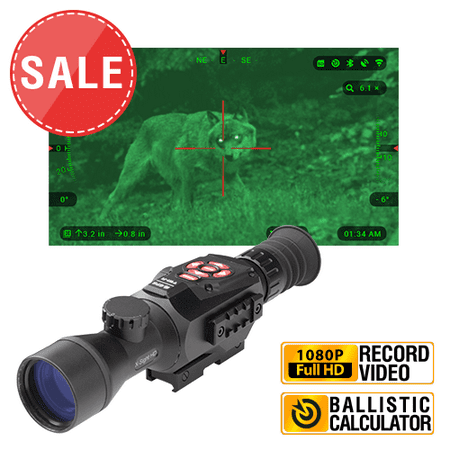 ATN X-Sight II HD 5-20x Smart Day/Night Rifle Scope w/1080p Video, Ballistic Calculator, Rangefinder, WiFi, E-Compass, GPS, Barometer, IOS & Android