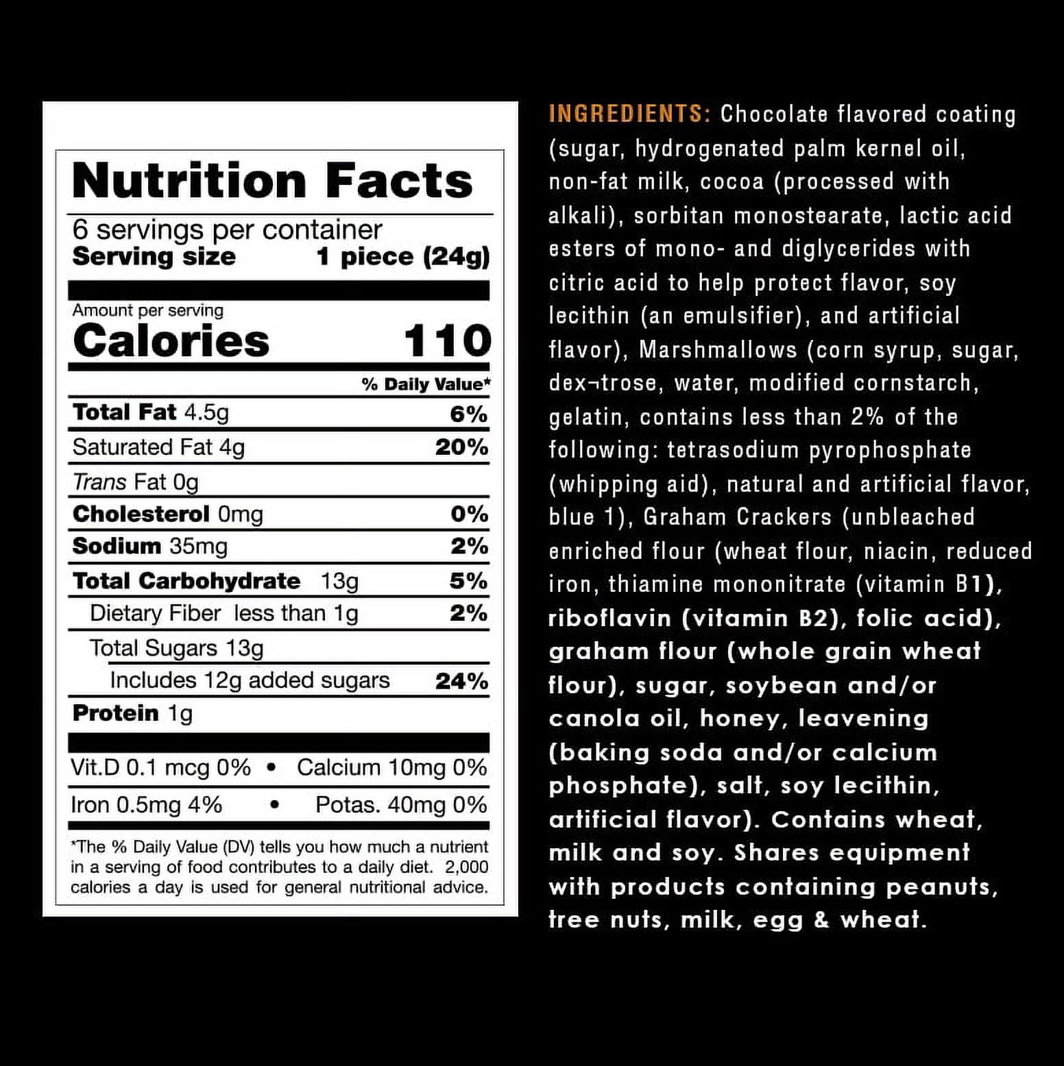 Fyre S'mores Ready to Eat Authentic Campfire Chocolate Marshmallow Smores, 5.1 oz, 6 Count Bag