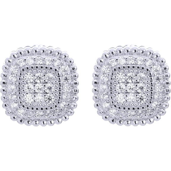 Hip Hop Gold Silver Tone 10 mm Iced Bling Screw Back Stud Earrings BE 064 S
