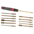 thumbnail image 2 of Juego de destornilladores 12 en 1, herramientas de reparación RC, cabezales desmontables con mango rojo para coches modelo Drones, 2 of 10