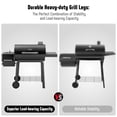 thumbnail image 4 of Feasto 30-Inch BBQ Charcoal Grill with Offset Smoker & Side Table, Heavy-Duty Outdoor Grill with 832 Sq. In. Total Cooking Space, 4 of 13