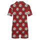 thumbnail image 5 of Puntoco Conjuntos de pijama cómodos para mujer Conjunto de pijama de camisa de satén con cuello en V y mangas cortas con estampado navideño para mujer, 5 of 5