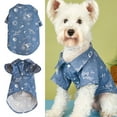 thumbnail image 2 of Lapel Short Sleeve Foreleg - Single-breasted Pet Shirt - Spaceship Print Dog Shirt - Pet Supplies, 2 of 8