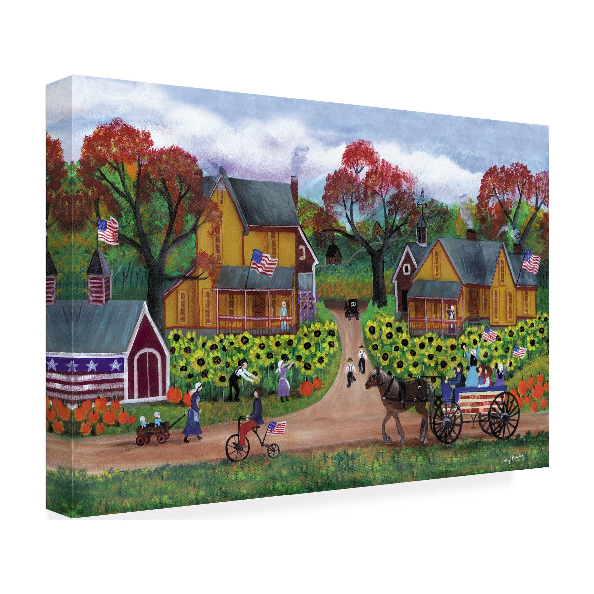 Trademark Fine Art 'American Sunflower Farm Celebration' Canvas Art by Cheryl Bartley