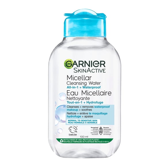Garnier Micellar Water For Waterproof Makeup, Cleanser & Makeup Remover, Travel Size