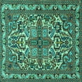 thumbnail image 1 of Ahgly Company Machine Washable Indoor Square Persian Turquoise Blue Traditional Area Rugs, 8' Square, 1 of 4