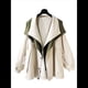 thumbnail image 2 of Gabardina con Capucha para Mujer, Chaqueta con Solapa y Botones, Cortavientos de Longitud Media con Bloques de Color Albaricoque XXXL, 2 of 6