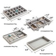 thumbnail image 3 of IEMIEBSHA 8 Pack Velvet Jewelry Trays Organizer, Stackable Jewelry Display Case Drawer Inserts Tray for Earring, Ring, Necklace, Bracelet, Brooch, Watch, Multi-slot Design, 8.3x5x1 Inch, 3 of 10