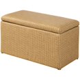 thumbnail image 1 of ORE International Banc de Rangement en Polyuréthane de 18 Po de Hauteur avec Pouf Jaune, 1 of 4