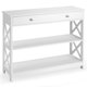 thumbnail image 1 of Costway Mesa Auxiliar con 1 Cajón y 2 Repisas Mesa para Entrada con Diseño en X para Entrada Salón y Pasillo Blanco 100 x 30 x 80 cm, 1 of 8