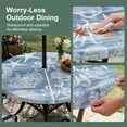 thumbnail image 5 of Round Outdoor Tablecloth with Umbrella Hole and Zipper, Blue Coastal Tablecloth with Elastic Waterproof, Nautical Coral Starfish Shell Octopus Sea Patio Table Covers for 31" - 35" Picnic Pool Tables, 5 of 9