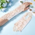 thumbnail image 3 of 1 Set Polyester Long Paillette Embroidery Lace Gloves Fingerless Gloves for Wedding Bride Supplies Old Lace 275x90x3mm 2pcs/set, 3 of 6