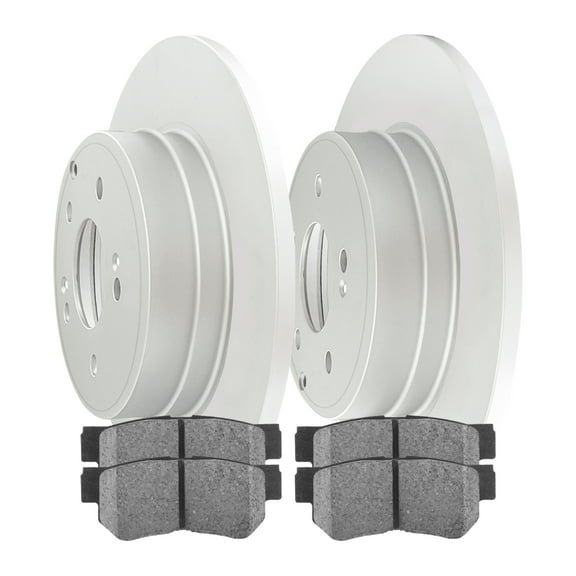 AutoShack Rear Brake Rotors Ceramic Brake Pads | Replacement For 2006-2008 Hyundai Sonata 3.3L V6 FWD | Coated | 6-PC Brake Kit | ArmorStop