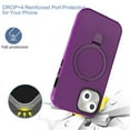 thumbnail image 4 of Invisible Stand Case for iPhone 15 Plus,Dteck Military Grade Shockproof 3-Layer Protection Case Hybris PC/TPU Hidden Kickstand Back Cover, Darkpurple, 4 of 6