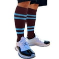 thumbnail image 3 of Couver Cotton Maroon Striped Softball Baseball Sports Knee High Tube Socks, Sky Blue Medium, 3 of 7