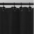 thumbnail image 4 of Cortina de baño Acento Dots 183x183 cm con ojales negros, dobladillo magnetico y tacto suave, Negro, 4 of 7