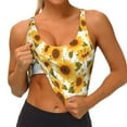 thumbnail image 3 of Fotbe Modern Elegant Sunflower Sujetador Deportivo Largo sin Aros para Mujer con Almohadillas y Soporte Medio, Transpirable y Absorbente, Camiseta Tipo Chaleco o Tank Top-Large, 3 of 8